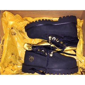 Black and Gold Toddler Timberland Boots